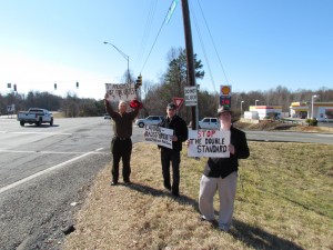 White patriots protest the Sheraton