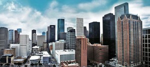 A western view of the downtown Houston skyline
