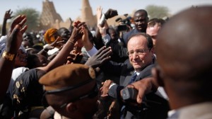 François Hollande hailed in Timbuktu as the savior of Mali.