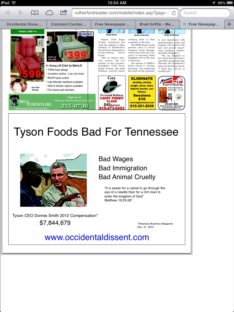Great TN local newspaper Occidental Dissent